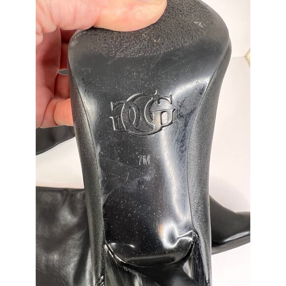 Guess Black Genuine Leather Knee High Boots Y2K Designer Formal Size US 7 
Chic - Picture 7 of 16